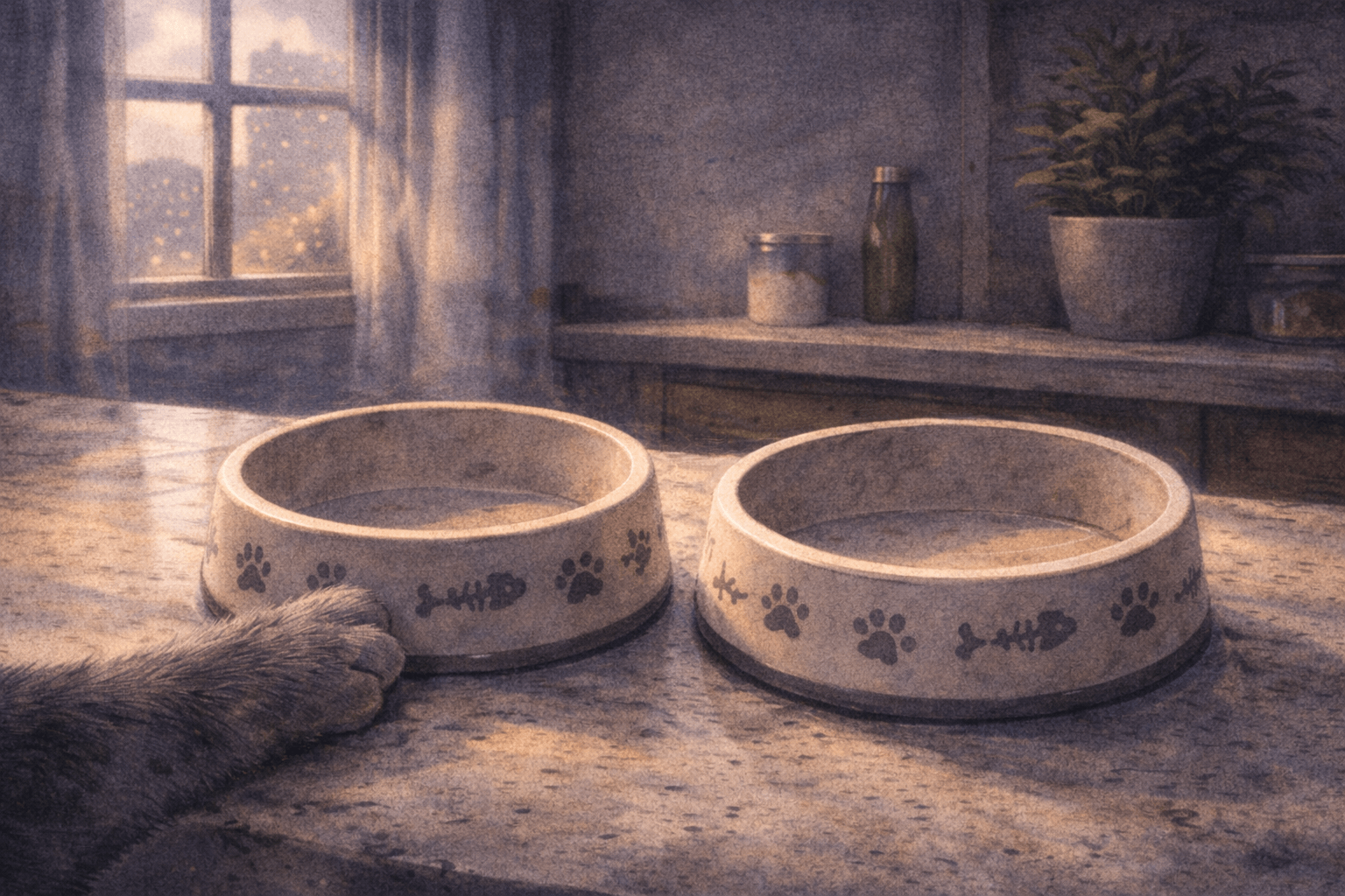 An early morning kitchen with north light coming through the window